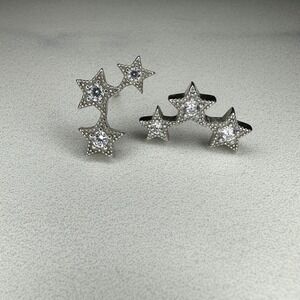 Sterling Silver Celestial‎ Star Cluster Constellation Stud Earrings Sparkle 925